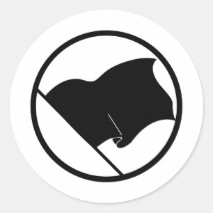 Adesivo Redondo Sinalizador Preto Verde Púrpura sem Vazio de Símbo