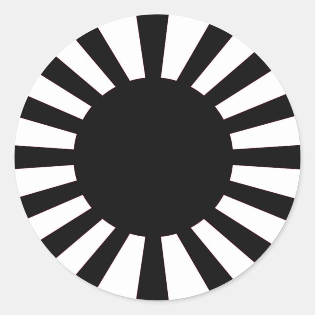 Adesivo Redondo Sinalizador Sun de Ascensão japonesa (Frente)