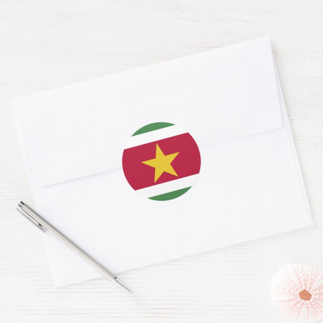 Adesivo Redondo Sinalizador Suriname (Envelope)