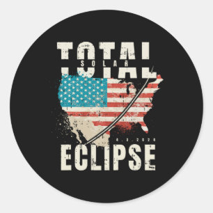 Adesivo Redondo Sinalizador Total Eclipse Solar Abril 8 2024 Total