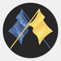 Sinalizadores azuis e Dourados