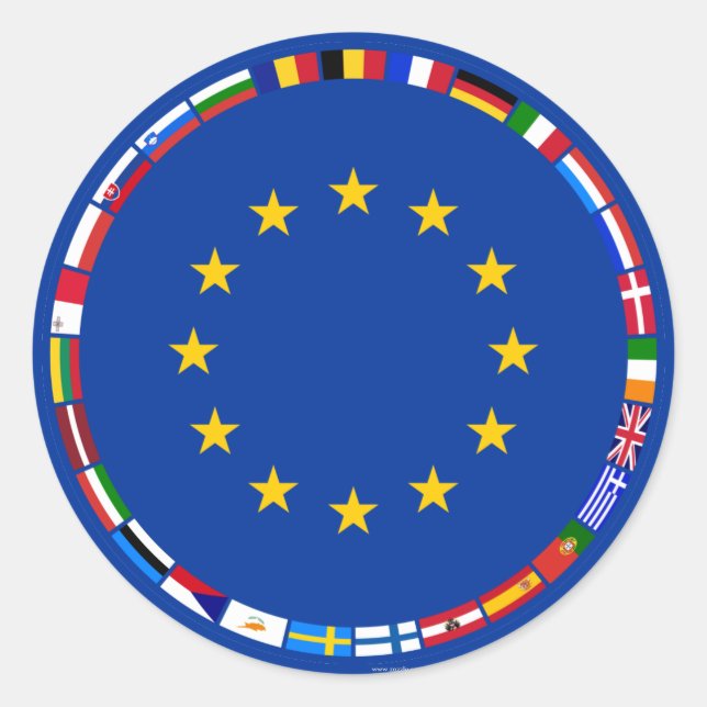 Adesivo Redondo Sinalizadores da União Europeia (Frente)