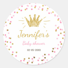 Adesivo Redondo Sinalizadores de Favor do Partido Princesa, Cor-de