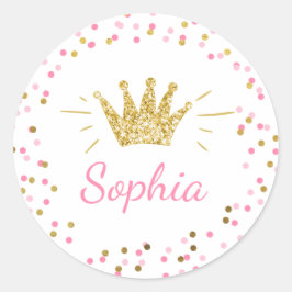 Adesivo Redondo Sinalizadores de Favor do Partido Princesa, Cor-de