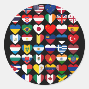 Adesivo Redondo Sinalizadores De Países Do Mundo