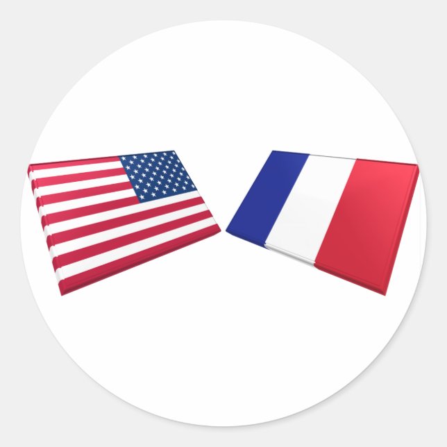 Adesivo Redondo Sinalizadores EUA e França (Frente)