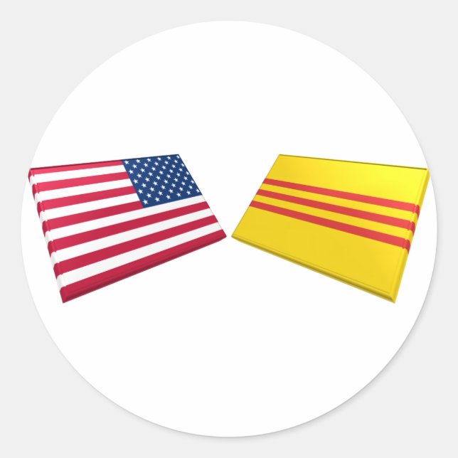 Adesivo Redondo Sinalizadores EUA e Vietnã (Vietnã do Sul) (Frente)