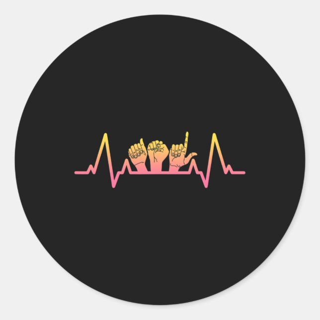 Adesivo Redondo Sinalizar Idioma Pulsação Professora Professora De (Frente)