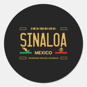 Adesivo Redondo Sinaloa México Licença Plate Aestética Sinaloa