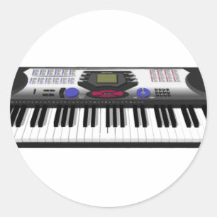 Adesivo Redondo Sincronização moderna do teclado: Modelo 3D: