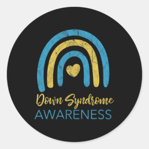 Adesivo Redondo Sindroma de Atenção para Baixo Mês Retroativo Arco