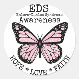 Adesivo Redondo Síndroma de PInk Zebra Ehlers-Danlos EDS Sticker