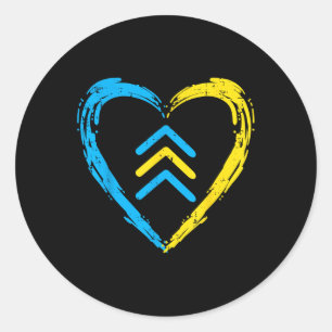 Adesivo Redondo Sindroma para baixo Sensibilização em setas Trisom