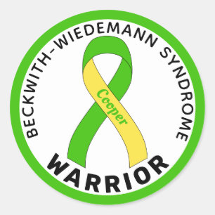 Adesivo Redondo Síndrome de Beckwith-Wiedemann Branca do Guerreiro