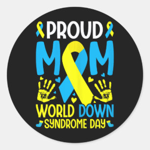 Adesivo Redondo Síndrome de Down Mamãe Ribbon World Down Síndrome