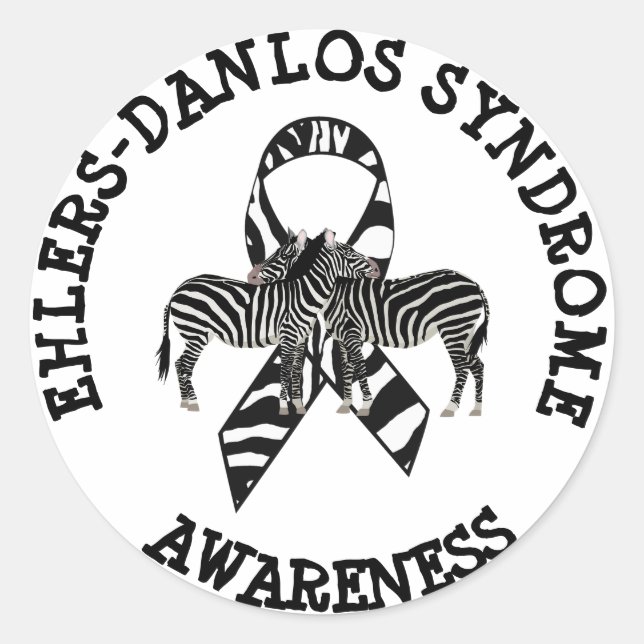Adesivo Redondo Síndrome de Ehlers-Danlos EDS Zebra STICKERS (Frente)