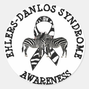 Adesivo Redondo Síndrome de Ehlers-Danlos EDS Zebra STICKERS