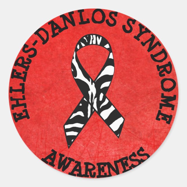 Adesivo Redondo Síndrome de Ehlers-Danlos EDS Zebra STICKERS (Frente)