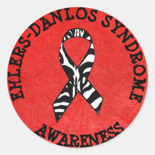 Adesivo Redondo Síndrome de Ehlers-Danlos EDS Zebra STICKERS