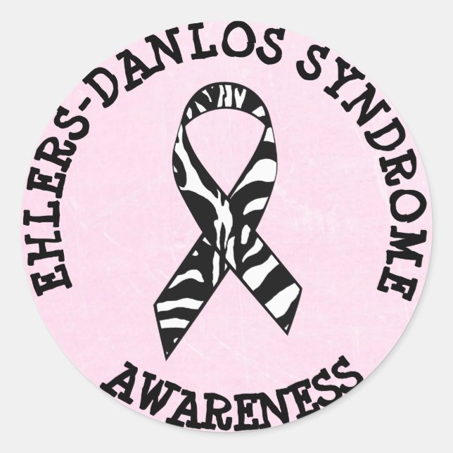 Adesivo Redondo Síndrome de Ehlers-Danlos EDS Zebra STICKERS (Frente)