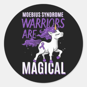 Adesivo Redondo Síndrome de Moebius Guerreiro Unicorn Mobius Par F