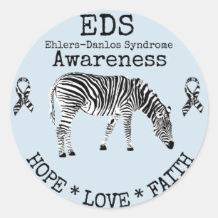 Adesivo Redondo Síndrome de Zebra Azul-Ehlers-Danlos-EDS Sticker
