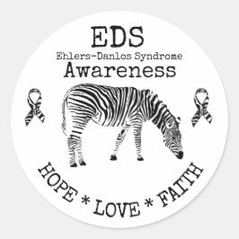 Adesivo Redondo Síndrome de Zebra Ehlers-Danlos - EDS Sticker