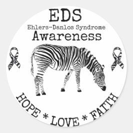 Adesivo Redondo Síndrome de Zebra Ehlers-Danlos - EDS Sticker