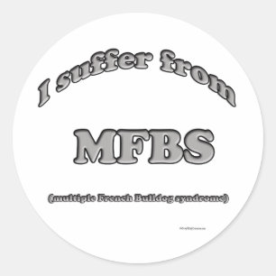 Adesivo Redondo Síndrome do Bulldog Francês - Sticker