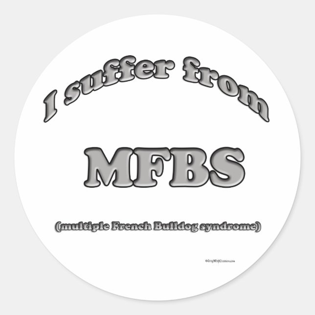 Adesivo Redondo Síndrome do Bulldog Francês - Sticker (Frente)