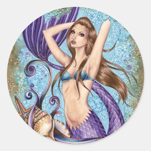 Adesivo Redondo Sinfoni - Ocean Mermaid Sticker (Frente)