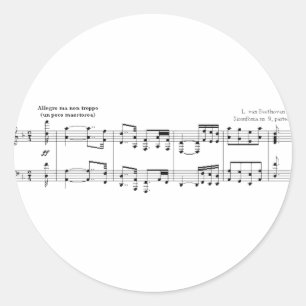 Adesivo Redondo Sinfonia #9 de Beethoven (preto)
