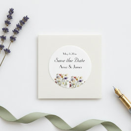 Adesivo Redondo Sinfonia de Flores Silvestres: Arte Vibrante em Aq