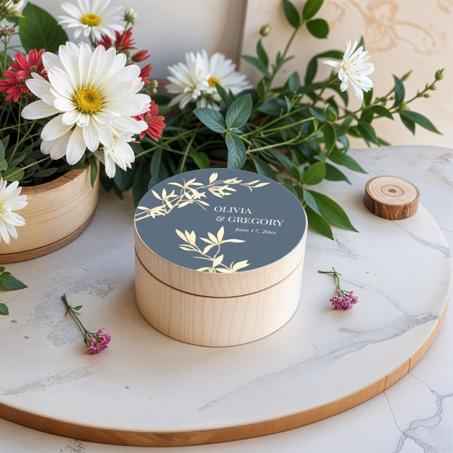 Adesivo Redondo Sinfonia Floral de eterno em Azul (Criador carregado)