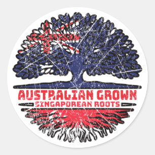 Adesivo Redondo Singapura Singapura - Árvore australiana australia