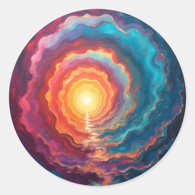 Adesivo Redondo Singularidade Cromática – Abstrato (Frente)
