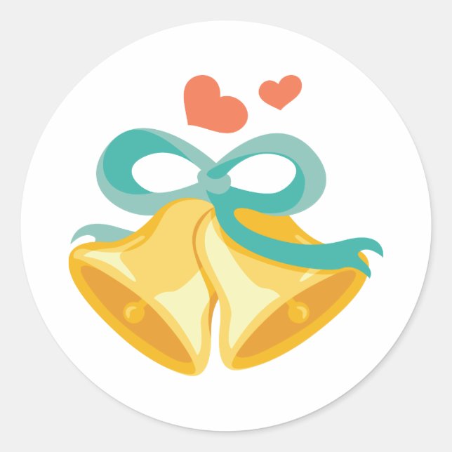 Adesivo Redondo Sininhos de Casamento (Frente)