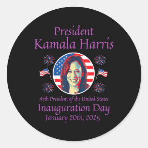 Adesivo Redondo Sinistros de 2025 do Kamala Harris 1