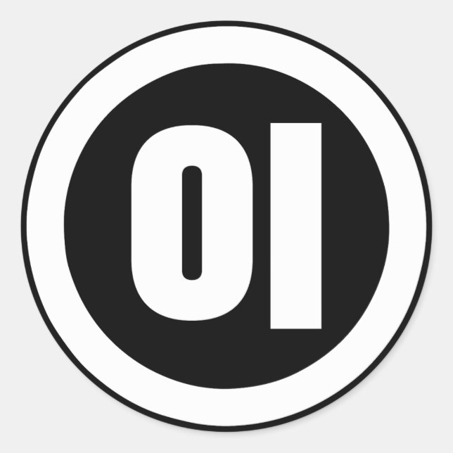 Adesivo Redondo Sino Coreano Número 2 Dois 이 Fábrica I 】 Hangul (Frente)