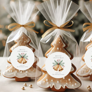 Adesivo Redondo Sino natalino Watercolor