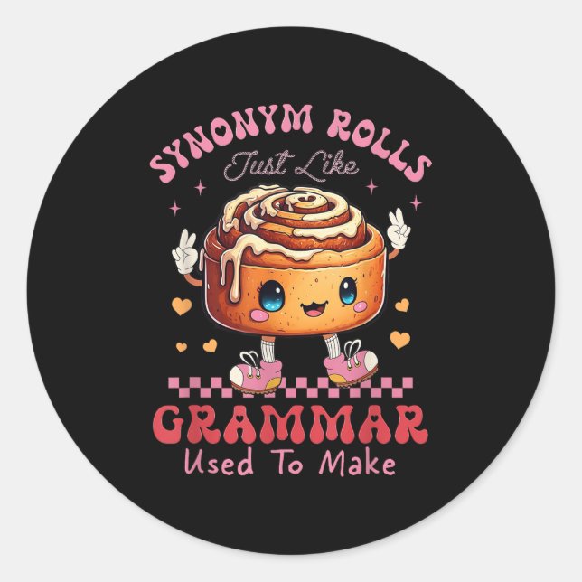 Adesivo Redondo Sinônimo Engraçado Rolls Piada Rolls Cinnamon Roll (Frente)
