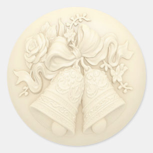 Adesivo Redondo Sinos de Casamento