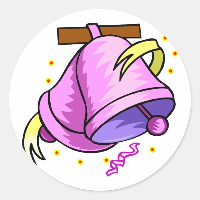 Adesivo Redondo Sinos De Casamento De Pele (Frente)