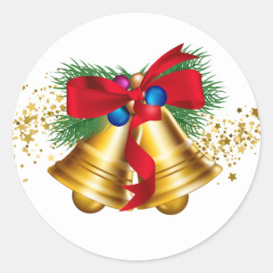 Adesivo Redondo Sinos de Natal
