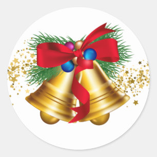 Adesivo Redondo Sinos de Natal