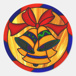 Adesivo Redondo Sinos de Natal e fita