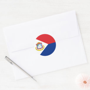 Adesivo Redondo Sint Maarten flag