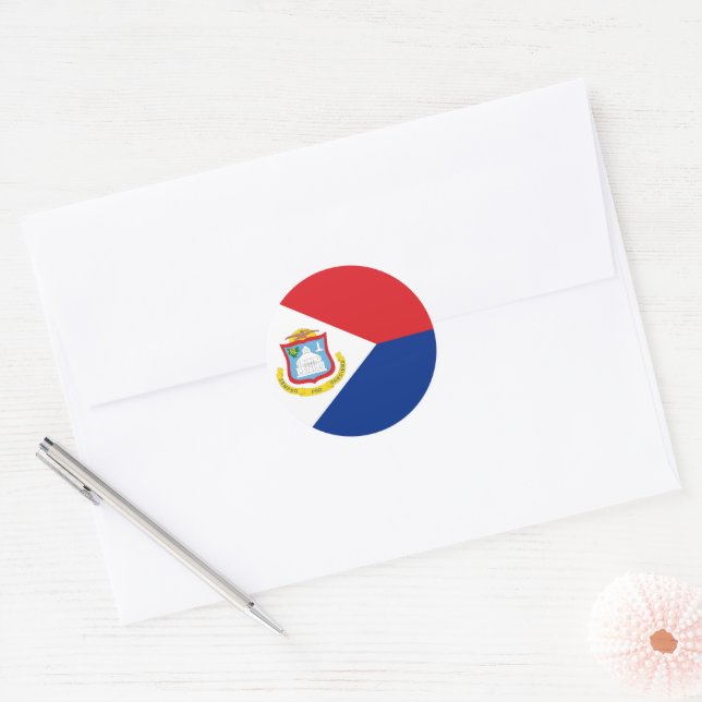 Adesivo Redondo Sint Maarten flag (Envelope)