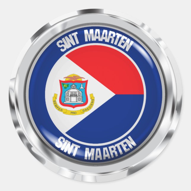 Adesivo Redondo Sint Maarten Round Emblem (Frente)
