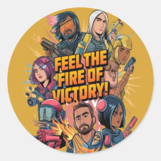Adesivo Redondo Sinta o fogo da vitória